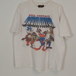 VTG 90's Looney Toons T Shirt Sz XL Bugs Daffy Taz Wile E. Coyote Pure Magic